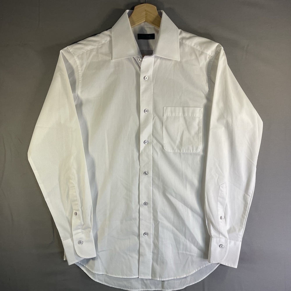 Men's Button Up Long Sleeve Slim Fit Dress Shirt White Size Small White